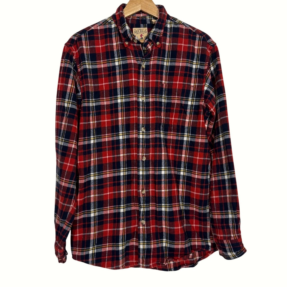 RED HEAD BRAND CO | Mens M Heavyweight Plaid Flannel‎ Long Sleeve Button Down